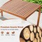 Costway Patio Rectangle Acacia Wood Dining Table Spacious Slatted Top Up to 6 Outdoor
